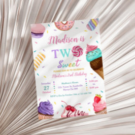 Twee lieve 2e verjaardag ijs, Donuts Party Kaart