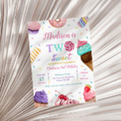 Twee lieve 2e verjaardag ijs, Donuts Party Kaart