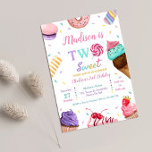 Twee lieve 2e verjaardag ijs, Donuts Party Kaart