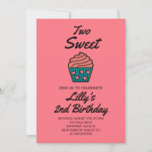 Twee lieve 2e verjaardag thema roze Schattige cupc Kaart (Voorkant)