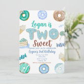 Twee lieve 2e verjaardag voor Boy Donut Snoep Kaart (Staand voorkant)