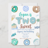 Twee lieve 2e verjaardag voor Boy Donut Snoep Kaart (Voorkant)
