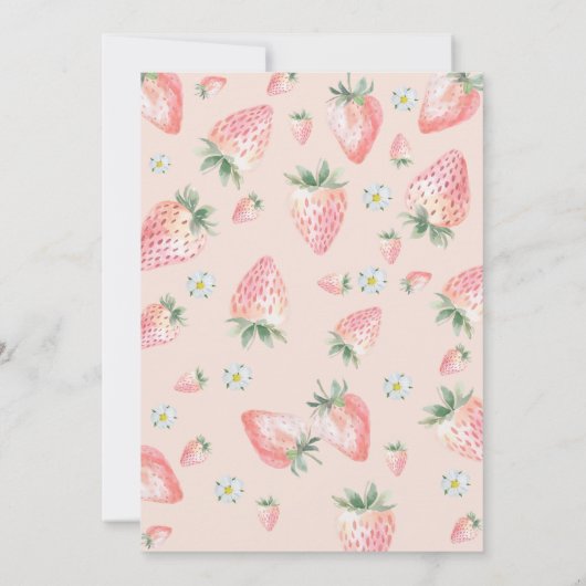 Twee lieve aardbeien kinderen verjaardag kaart (Achterkant)