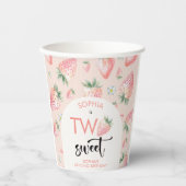 Twee lieve aardbeien kinderen verjaardag papieren bekers (Voorkant)