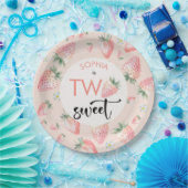 Twee lieve aardbeien kinderen verjaardag papieren bordje (Feest)