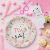 Twee lieve aardbeien kinderen verjaardag papieren bordje (Feest)