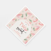 Twee lieve aardbeien kinderen verjaardag servet (Hoek)