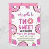 Twee lieve donut 2e verjaardagsfeest kaart (Voorkant / Achterkant)