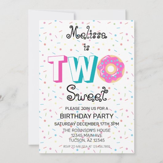 Twee lieve donut 2e verjaardagsfeest kaart (Voorkant)