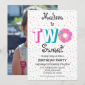 Twee lieve donut 2e verjaardagsfeest kaart (Voorkant / Achterkant)