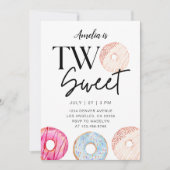 Twee lieve donut thema 2e verjaardag partij kaart (Voorkant)