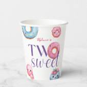 Twee lieve donut verjaardagsfeest papieren bekers (Achterkant)