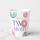 Twee lieve donut verjaardagsfeest papieren bekers (Voorkant)