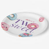 Twee lieve donut verjaardagsfeest papieren bordje (Gekanteld)