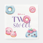 Twee lieve donut verjaardagsfeest servet (Voorkant)