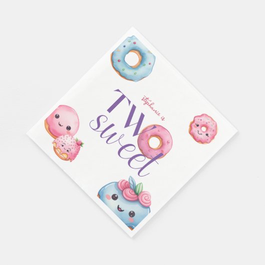 Twee lieve donut verjaardagsfeest servet (Hoek)