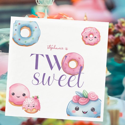 Twee lieve donut verjaardagsfeest servet