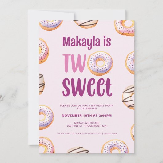 Twee lieve donut verjaardagsfeestje kaart (Voorkant)