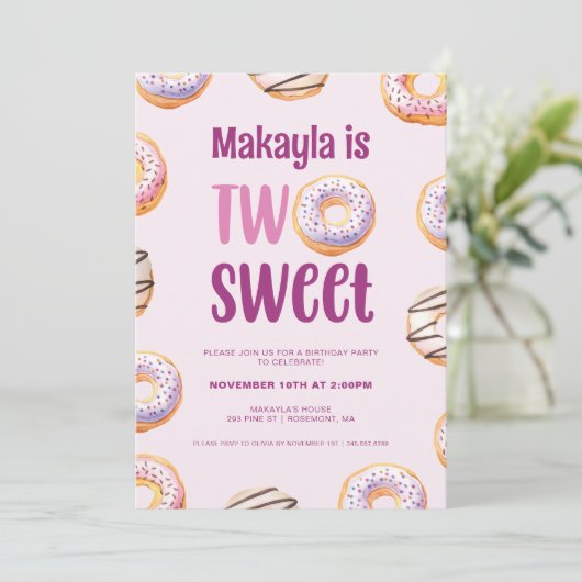 Twee lieve donut verjaardagsfeestje kaart (Staand voorkant)