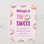 Twee lieve donut verjaardagsfeestje kaart (Voorkant / Achterkant)