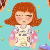 Twee lieve donut Waterverf meisjes Verjaardag Kaart