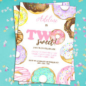 Twee lieve donuts 2e verjaardag meisje Waterverf Kaart