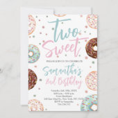 Twee lieve donuts Waterverf meisje tweede verjaard Kaart (Voorkant)