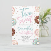 Twee lieve donuts Waterverf meisje tweede verjaard Kaart (Staand voorkant)