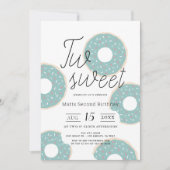 Twee lieve groene donut jongen 2e verjaardag kaart (Voorkant)