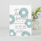 Twee lieve groene donut jongen 2e verjaardag kaart (Staand voorkant)