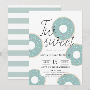Twee lieve groene donut jongen 2e verjaardag kaart