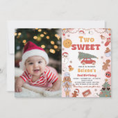 Twee lieve groovy kerst 2e verjaardag foto kaart (Voorkant)