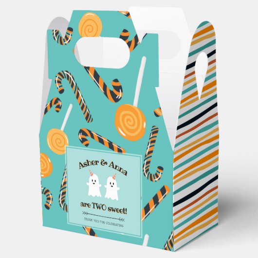 Twee lieve Halloween Snoep Ghost Twins Verjaardag Bedankdoosjes (Geopend)