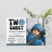 Twee lieve jongen 2e verjaardag foto kaart (Staand voorkant)