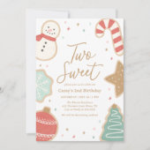 Twee lieve kerstkoekje 2e verjaardag kaart (Voorkant)