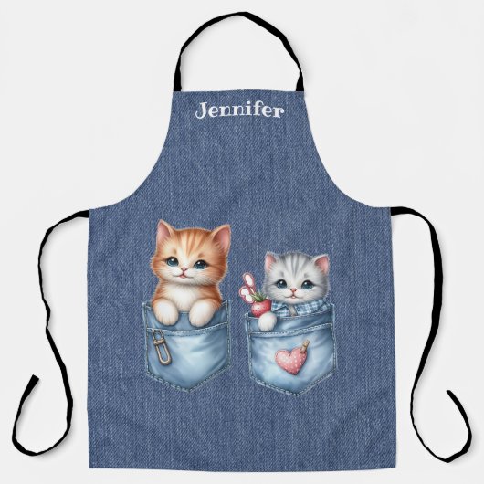 Twee lieve Kittens Cat All-over print Schort (Voorkant)