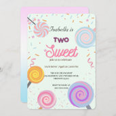 Twee lieve lolly en sprenkels 2e verjaardag meisje kaart (Voorkant / Achterkant)