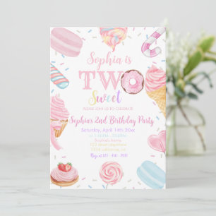 Twee lieve meisje donut pastel roze 2e verjaardag  kaart