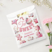 Twee lieve meisje roze cookie kerst 2e verjaardag bedankzakje (Gezegeld)