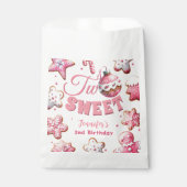 Twee lieve meisje roze cookie kerst 2e verjaardag bedankzakje (Voorkant)