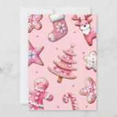 Twee lieve meisje roze cookie kerst 2e verjaardag kaart (Achterkant)