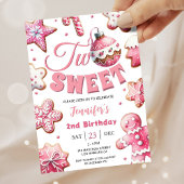 Twee lieve meisje roze cookie kerst 2e verjaardag kaart