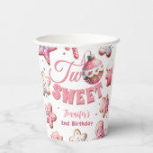 Twee lieve meisje roze cookie kerst 2e verjaardag papieren bekers (Achterkant)