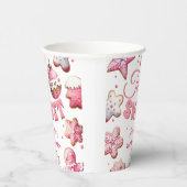 Twee lieve meisje roze cookie kerst 2e verjaardag papieren bekers (Rechts)