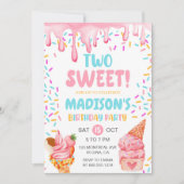 Twee lieve meisjes ijs 2e verjaardag kaart (Voorkant)