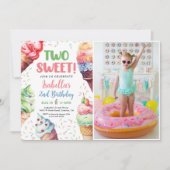 Twee lieve meisjes ijs 2e verjaardag kaart (Voorkant)