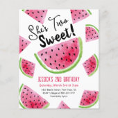 Twee lieve meloen verjaardagsfeestuitnodiging (Voorkant)