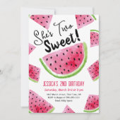 Twee lieve meloen verjaardagsfeestuitnodiging kaart (Voorkant)