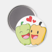 Twee lieve paprika liefhebbers magneet (Voorkant / Achterkant)