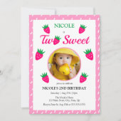 Twee lieve Schattigee aardbeien meisje foto 2e ver Kaart (Voorkant)